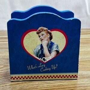 Vandor I Love Lucy Wooden‎ Napkin Holder Desk Organizer What's Lucy Cooking Up
